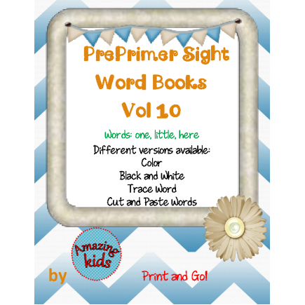 Preprimer Sight Word Books Vol 10